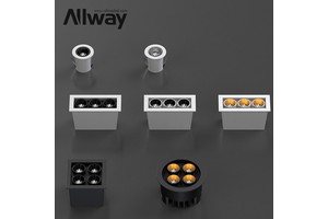 Allway Custom Luminescence Angle High CRI Recessed SKD Frame Aluminum Spot Lamp Hotel Led Linear Grille Light Housing