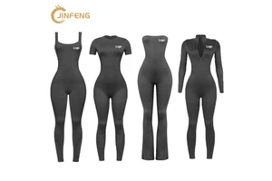 Custom Women Sports Gym Wear Workout Set Tights Crop Top 1 Pieces Seamless Long Sleeve Fitness Yoga Set Solid Pattern Yoga Suit