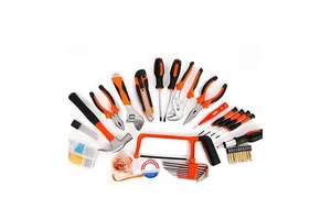 82-Piece Multi-Purpose Repair Tool Kit Hammer Wrench Pliers Combo Hardware Set for Vehicle Home Maintenance Carbon Steel