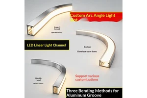 Arc-shaped Linear Lamp with Curved Aluminum Groove Freely Bent Design Corner Bend Border Lamp Groove Supports Dimmer 220V