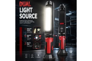 Multifunctional Portable Magnetic Work Light With Hooks 180 Adjustable Rechargeable For Car Repair Road Residential Garden