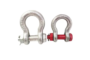 CH Heavy Duty US Type Anchor Shackle Bow Shackle G213 G215 Omega Shackle Galvanized Surface Treatment for Mining Heavy Industry