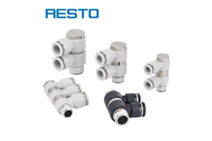 RESTO PHW Type Three Way 90 Degree Double Universal Male Elbow Rotary 4/6/8/10/12mm Pneumatic Fitting Connector Rotatable Nickel
