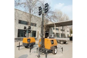 Outdoor Mobile 4*400w LED Electric Manual Lift AC DCdiesel Generator Lighting Portable 4*150W Solar Battery 6*200AH Light Tower
