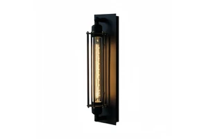 Indoor Retro Wall Lantern E27 Base Long Tube Black Iron Stair Balcony Porch Corridors Bedside Vintage Wall Mounted Lamps