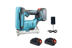 21V Battery 2Gear Cordless Electric Nail Gun Industrial 21V Power Tool for DIY Woodworking Includes 1 Set Brad Nails for Steel