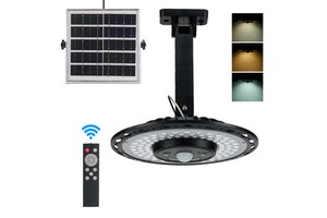 Solar Lights Indoor Outdoor 5 Modes Motion Sensor Solar Shed Light with Remote IP65 Waterproof for Barn Gazebo Yard Garage