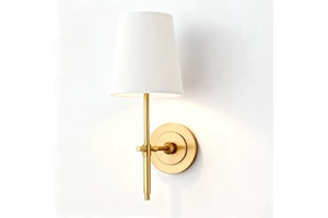 All-copper American-style Retro LED Fabric Shade Bedroom Bathroom Staircase Corridor Villa Wall Lamp with Knob Switch