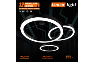 Circular LED Linear Lights for Office, Gym, Warehouse, Shopping Mall Lighting Aluminum Linear Lights with Three-Year Warranty