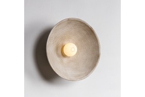 APCITL Modern White Resin Echoed Grooves Handcrafted Dome Circles Concentric Ceiling Wall Light Annual Ring Dimmable LED Lamp